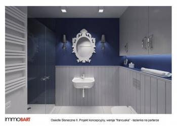 osiedle słoneczne II, projekt koncepcyjny, styl francuski - łazienka na parterze