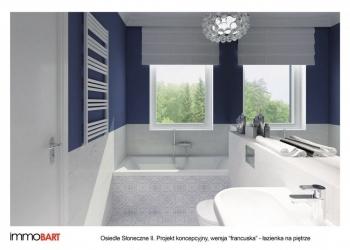 osiedle słoneczne II, projekt koncepcyjny, styl francuski - łazienka na piętrze