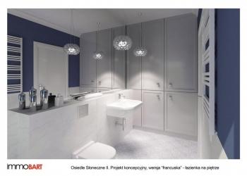 osiedle słoneczne II, projekt koncepcyjny, styl francuski - łazienka na piętrze