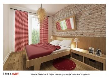 osiedle słoneczne II, projekt koncepcyjny, styl rustykalny - sypialnia