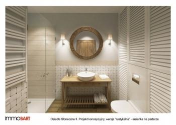 osiedle słoneczne II, projekt koncepcyjny, styl rustykalny - łazienka na parterze 2