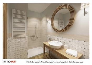osiedle słoneczne II, projekt koncepcyjny, styl rustykalny - łazienka na parterze
