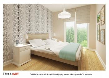 osiedle słoneczne II, projekt koncepcyjny, styl skandynawski - sypialnia