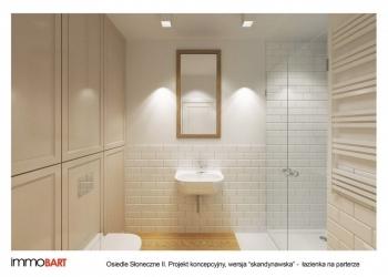 osiedle słoneczne II, projekt koncepcyjny, styl skandynawski - łazienka na parterze